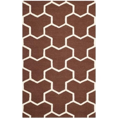 Safavieh Cambridge Hand Tufted Runner Rug- Dark Brown - Ivory- 2 ft. 6 in. x 4 ft. CAM146H-24